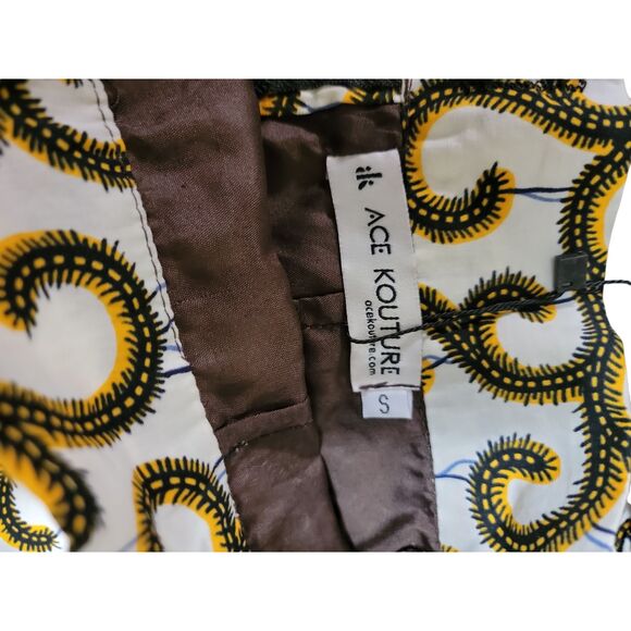 NWT Ace Kouture Womens One Shoulder Long Sleeve Patterned Top Skirt Matching Set - Picture 4 of 9